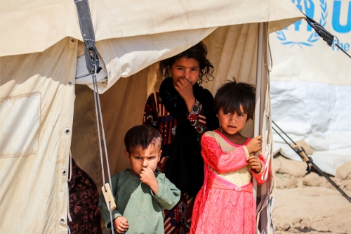 Kabul: Refugee children after the collapse of the Afghan Government in August 2021